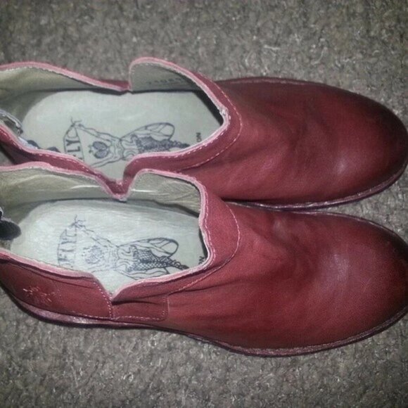 FLY LONDON-Dias Nevada-Brick Leather Back Zip Ankle Boots-Sz 37-NWOB - Picture 6 of 7